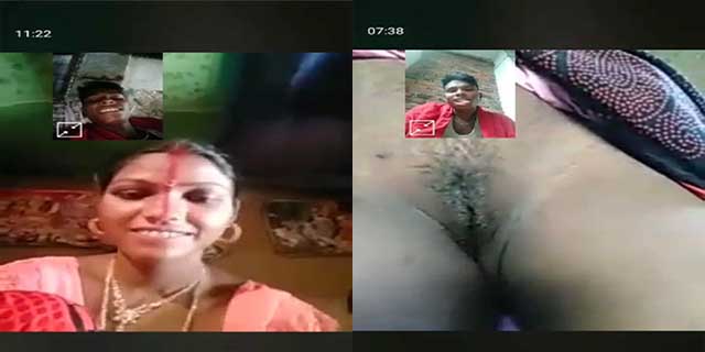 Dhati Xxxx Gav Hd - Dehati wife showing pussy to young husband on video call