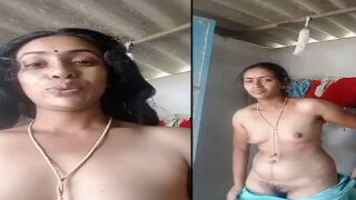 Telugu village bhabhi naked body showing for lover