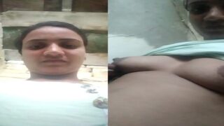 Tall village nude girl selfie video showing boobs