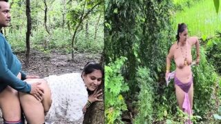 Indian wife outdoor sex in jungle and river bath