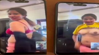 Cheating wife nude show on video call exposed