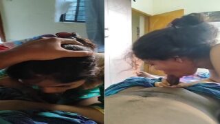 Indian wife erotic blowjob to husband sex village