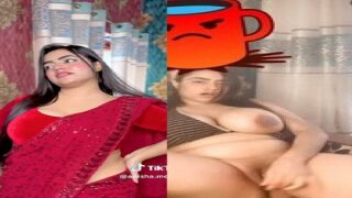 TikTok girl naked big boobs and dildoing pussy