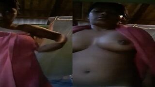 Dusky Desi village girl after bath nude MMS videos