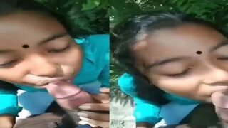 GF village outdoor sex and blowjob to lover