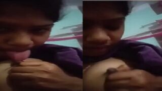 Indian girl boob licking nude selfie video making