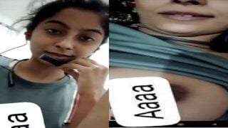 Hot Indian GF boobs in nude selfie video chat