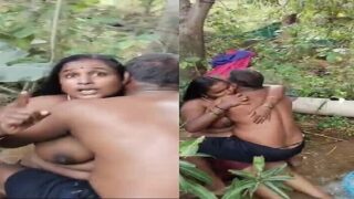 Cuckold Tamil husband sharing wife in outdoor sex