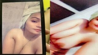 Indian escort huge boobs shown after nude bath